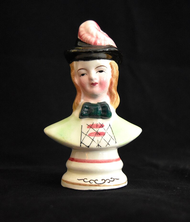 Vintage Bone China Victorian Dressed Woman Figurine Bust Occupied Japan ...