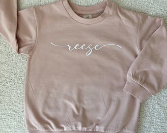 Personalisiertes Kleinkind-Sweatshirt | Personalisierter Name Rundhalsausschnitt