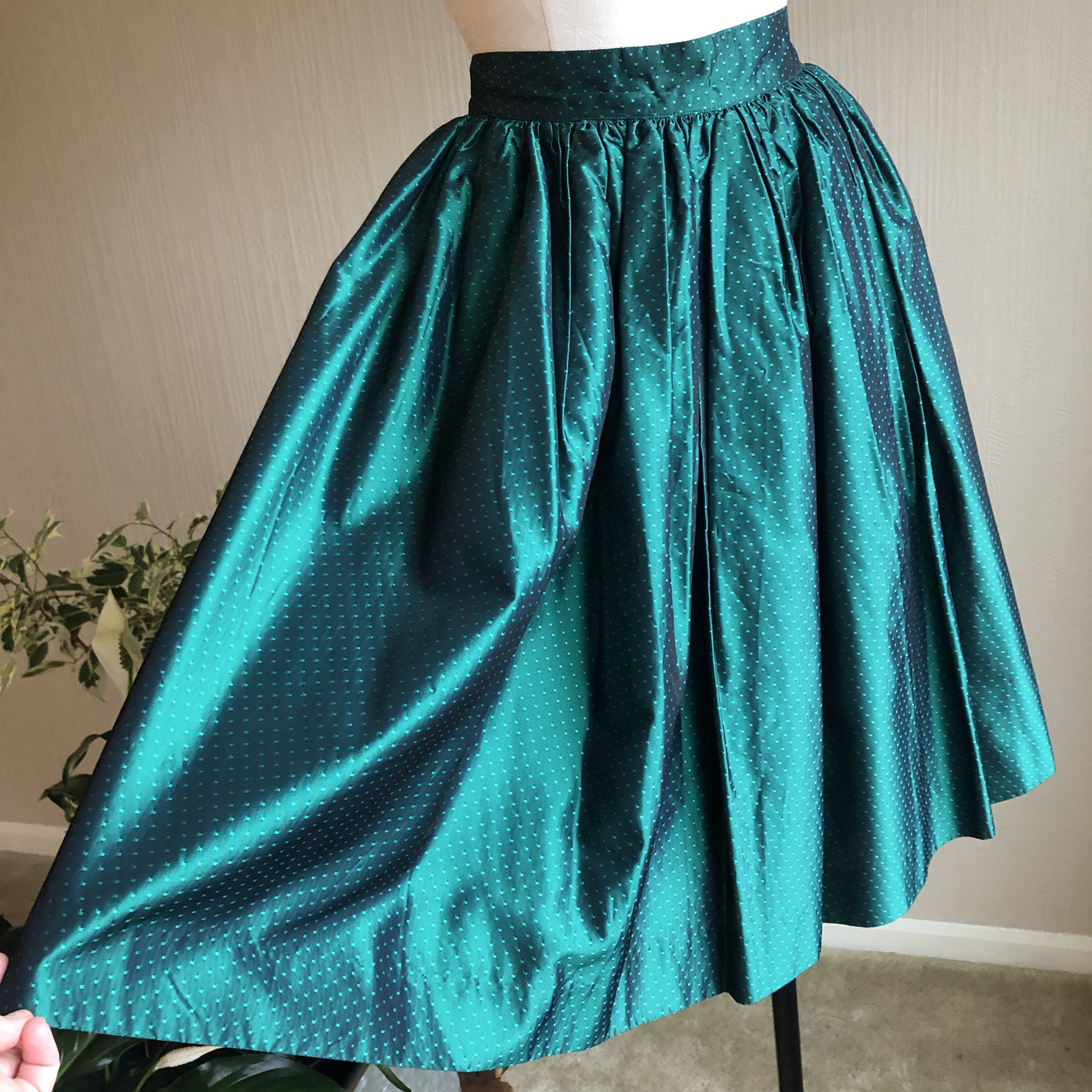 Full Emerald Green Circle Skirt. 90s Embellished Circle Skirt. | Etsy