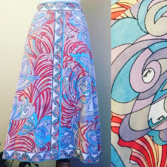 1960s Emilio Pucci Cotton Velvet Midi Skirt. 60s B