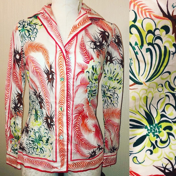 1960s Emilio Pucci Blouse. Size Small to Medium Pu