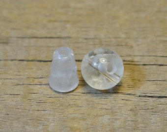 10mm Kristallquarz T-gebohrt 3-Loch Guru Perle und Einfädler