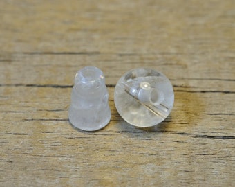 10mm Crystal Quartz T-drilled 3-Hole Guru Bead and Threader