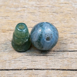 10mm Fancy Jasper T-drilled 3-Hole Guru Bead and Threader image 1