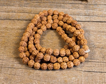 108ct 6mm Natural Rudraksha Beads from Nepal