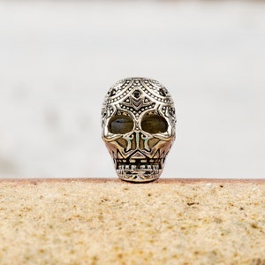 Sterling Silver Skull Bead with Pave Crystals style 2 image 1