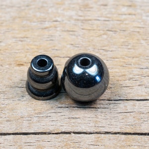 10mm Hematite T-drilled 3-Hole Guru Bead and Threader image 1