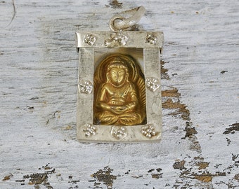 Small Gold Colored Buddha in Sterling Silver Charm