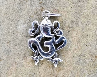 Sterling Silver Ganesha on "OM"