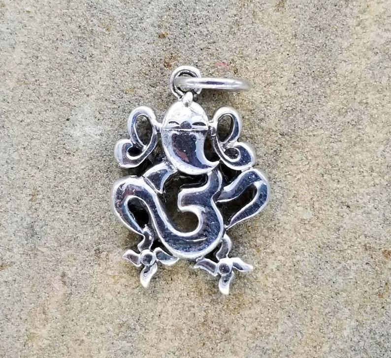 Sterling Silver Ganesha on OM image 1