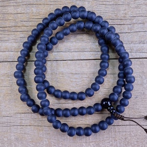 108ct 8mm Matte Black Onyx Mala from Nepal image 2