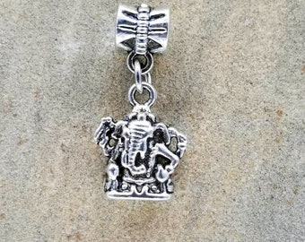 White Metal Ganesha Charm (S)