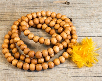 108ct 8mm Kamal Chandan Wood Mala from Nepal