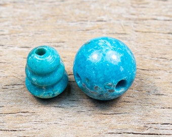 10mm Turquoise T-drilled 3-Hole Guru Bead and Threader