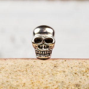 Smooth Sterling Silver Skull Bead image 1