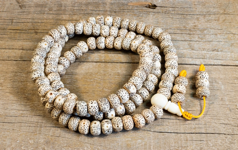 108ct 10mm Natural Lotus Seed Mala from Nepal image 1