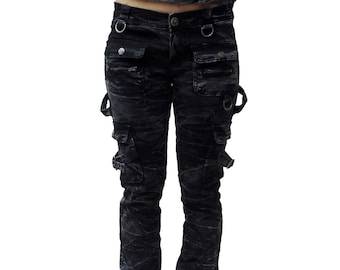 lady biker snowwash jeans