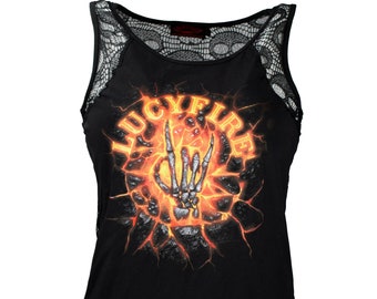 Gothic Women Tanktop Lucyfire Bone Hand