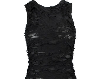 Black Shred Look Post-Apocalyptic Gothic Dress