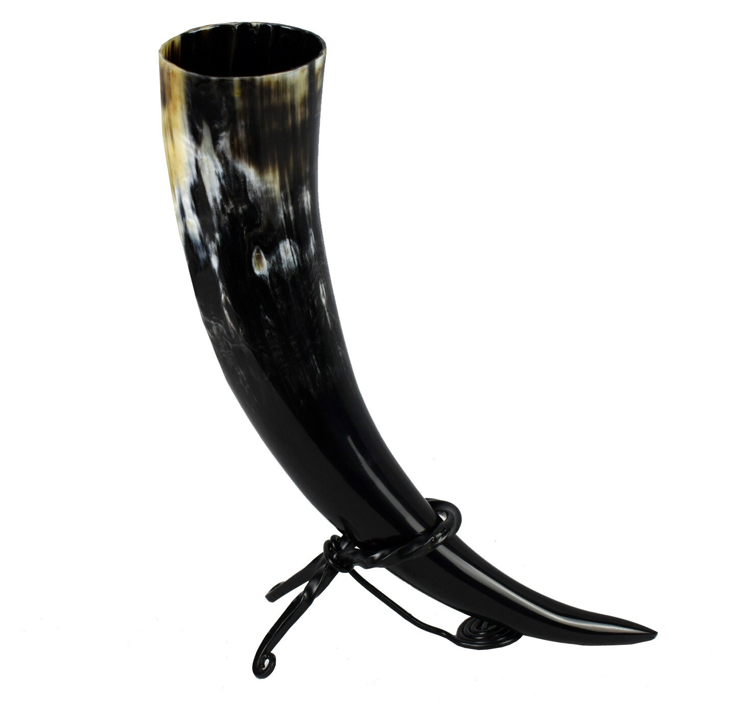 Viking Drinking Horn 200Ml Poli avec Petit Support Rond en Métal
