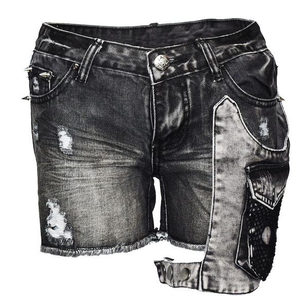 Stonewash Lady Jeans Shorts with Holster Bag