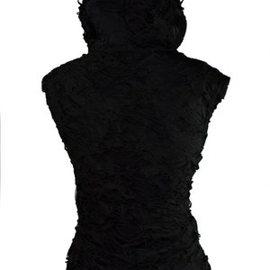 Gothic Women Shredded Hoodie Tanktop Black Bild 9