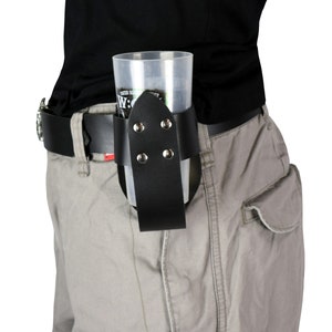 Leather belt bottle holder