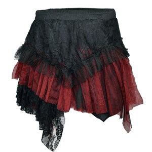 Red and black gothic skirt with extra waist bag image 4