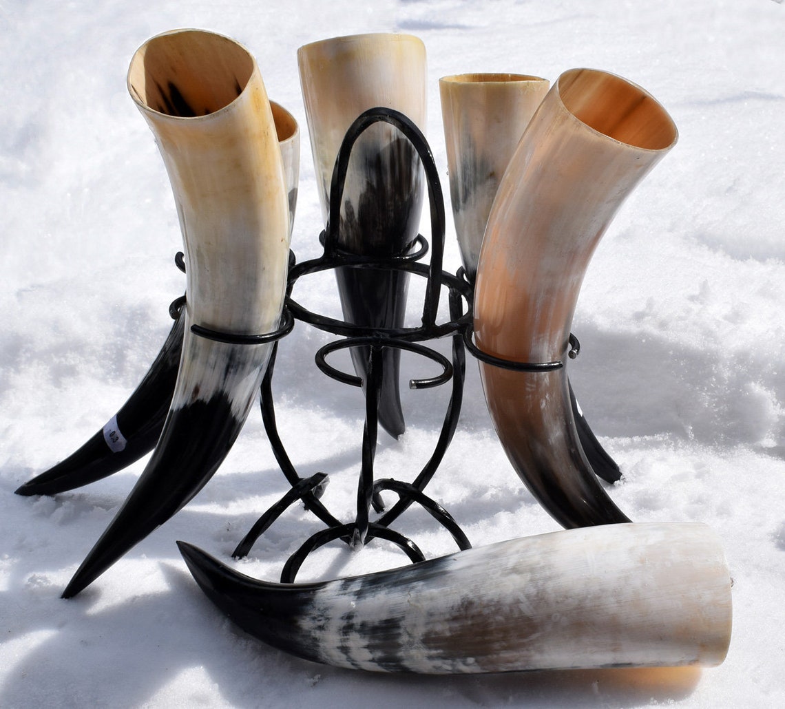 Viking Drinking Horn Set Of Polished Drinking Horns Per Etsy