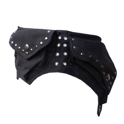 asymmetric hipback with rivets