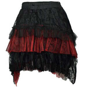 Red and black gothic skirt with extra waist bag image 6