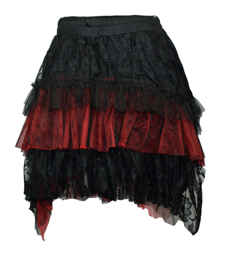 Red and black gothic skirt with extra waist bag image 6