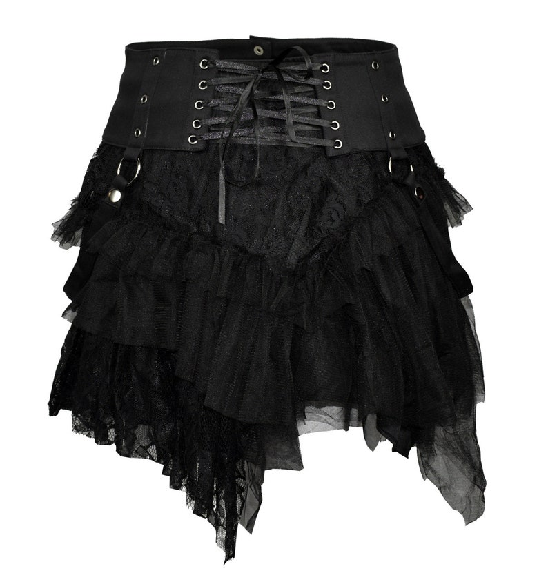 Black Gothic Skirt With Extra Waistbag - Etsy