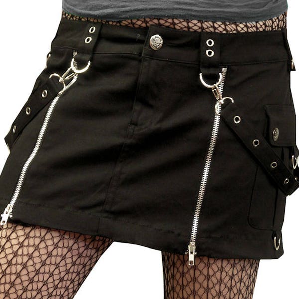 gothic minirock  doppel zipper