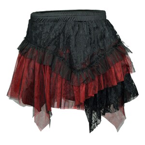 Red and black gothic skirt with extra waist bag image 5