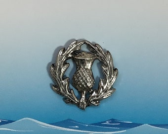 Scottish Thistle Silver Pewter Pin Badge (P)