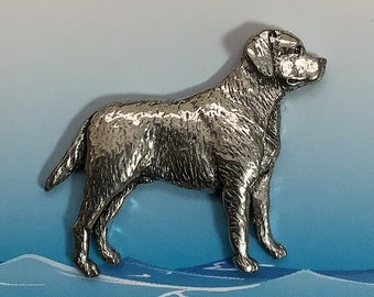 Labrador Silver Pewter Pin Badge (P)