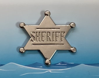 Sheriff Silver Metal Pin Badge