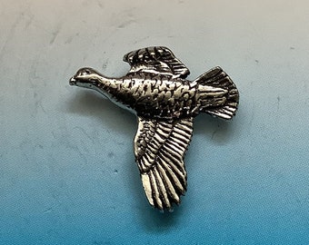Grouse Silver Pewter Pin Badge