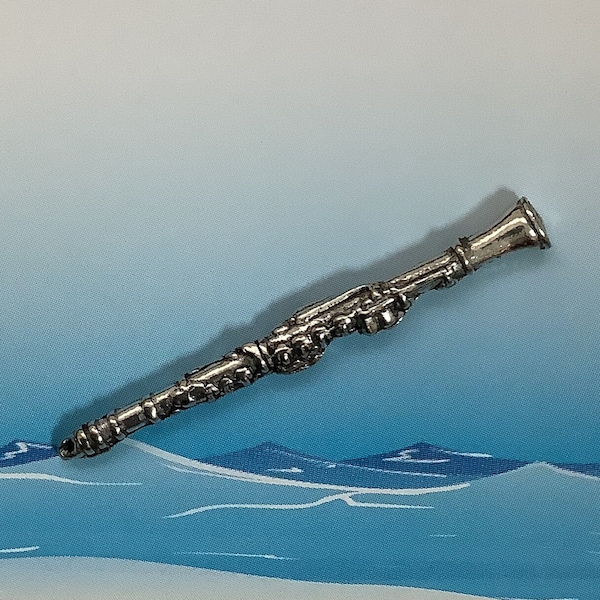 Clarinet Silver Pewter Pin Badge (P)