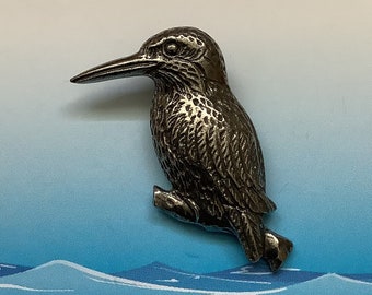 Kingfisher Silver Pewter Pin Badge - CLKINGFPPIN