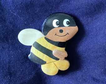 Chunky Bee Wooden Fridge Magnet