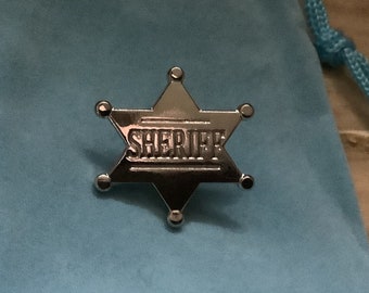 Sheriff Silver Metal Pin Badge