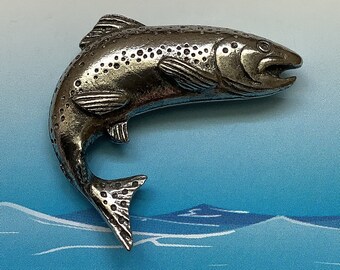 Brooch Jewelry Atlantic Salmon Fish Leaping Freshwater Fish Pewter Lapel Pin F059 Brooch Jewelry Atlantic Salmon Fish Leaping Freshwater Fish Pewter Lapel Pin F059