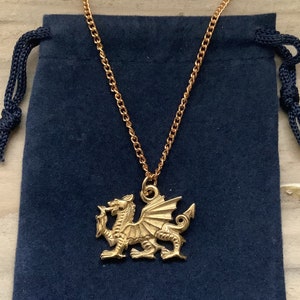 Gold welsh dragon on sale pendant