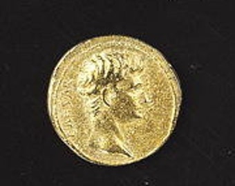 Roman Gold Coin Pin Badge