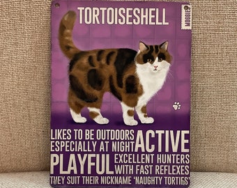 Tortoiseshell Cat - Metal Wall Hanging Sign