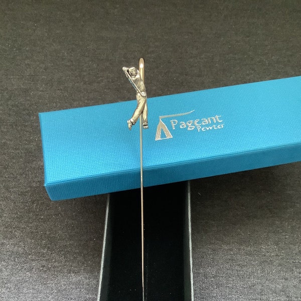 Golfer Silver Pewter Bookmark