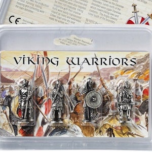 Set Of 4 Pewter Viking Warriors Figures 