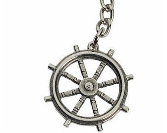 Organza Bag Paddle Steamer Handmade Pewter Key ring